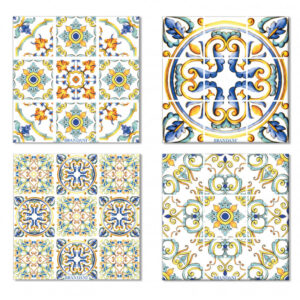 Piastrella Medicea Set 4pz - Ceramica/Sughero