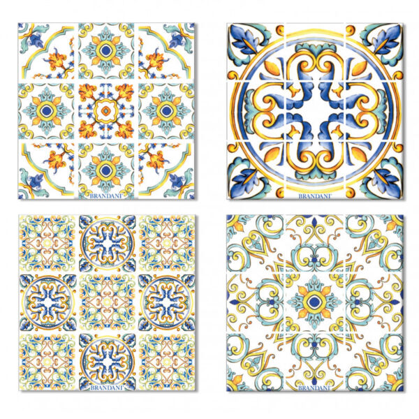 Piastrella Medicea Set 4pz - Ceramica/Sughero