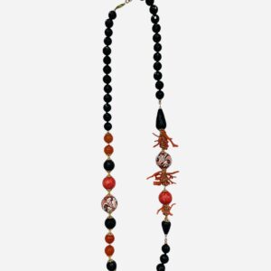 Collana di Caltagirone nera e corallo